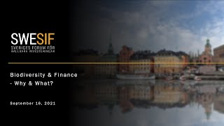 Biodiversity and finance - Why & What