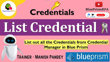 List Credentials in Blue Prism || Credential Internal Business Object Blue Prism | BluePrism RPA