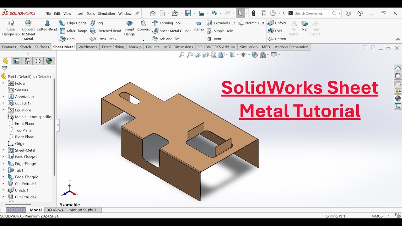 SolidWorks Sheet Metal Tutorial | SolidWorks Sheet Metal Practice Part ...