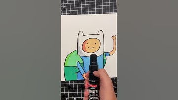 Drawing Finn From Adventure Time With Posca Markers X Ray effect! #shorts