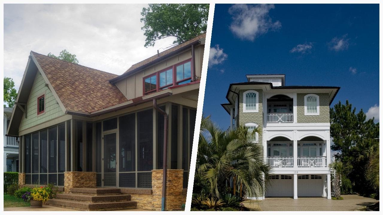 75 Green Exterior Home With A Brown Roof Design Ideas You'll Love ⭐️