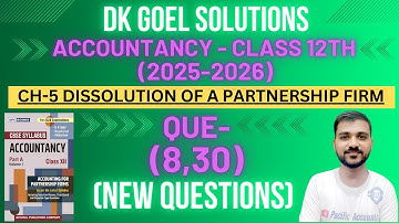 DISSOLUTION OF PARTNERSHIP FIRM CLASS 12 | ACCOUNTS | DK GOEL SOLUTIONS | Q-8,30 | REALISATION ACC