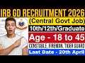 IRB GD Recruitment 2026 | All India 10th Pass | Arunachal Pradesh Police 