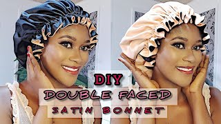 HOW TO MAKE A RUFFLE SATIN BONNET # Double face bonnet #DIY bonnet #Satin bonnet tutorial #bonnet