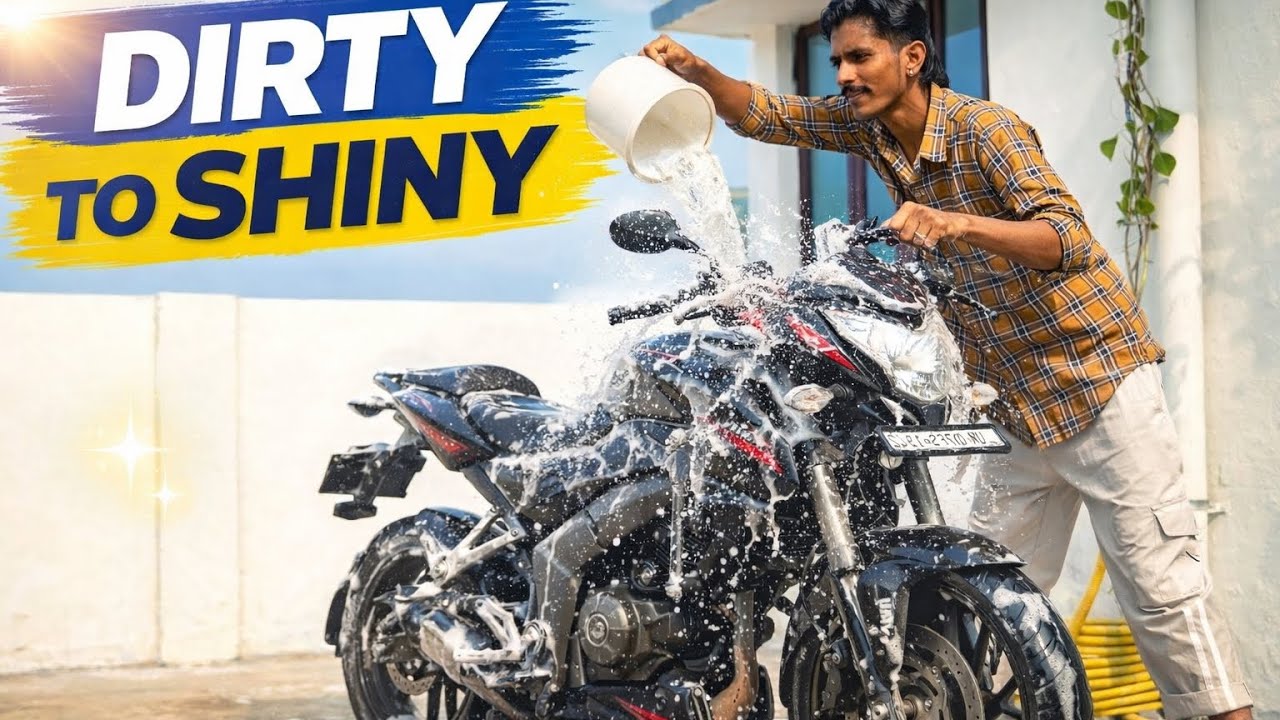 NS200 Bike Wash at Home 🏍️ | Satisfying Cleaning😍