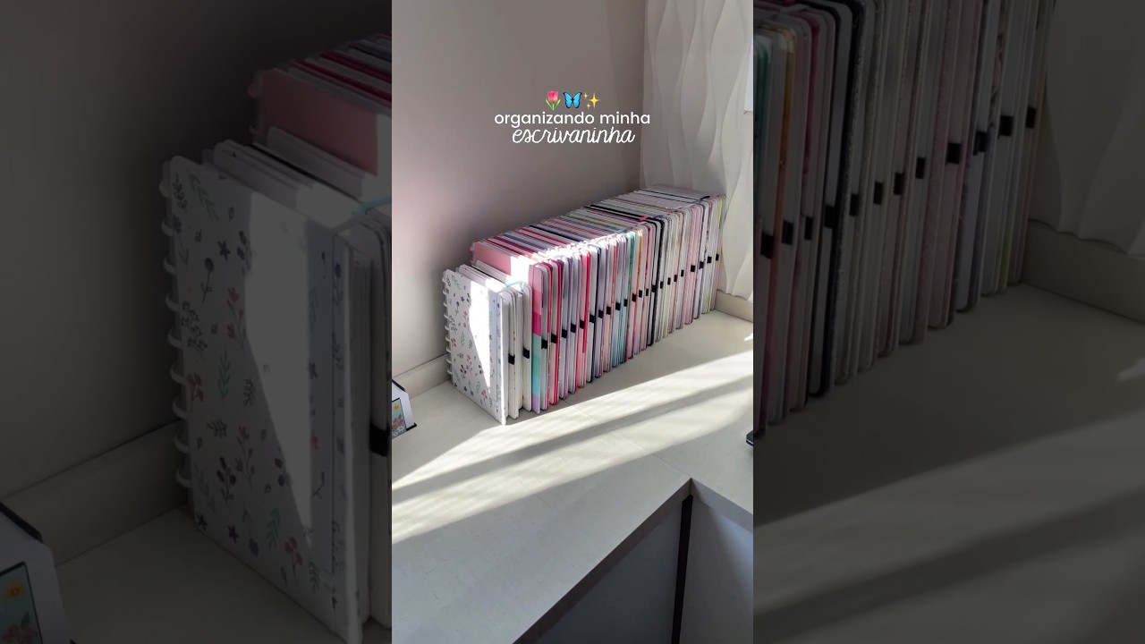organizando minha escrivaninha 🌷🫧✨ #escrivaninha #organizacao #materialescolar2025 #papelaria