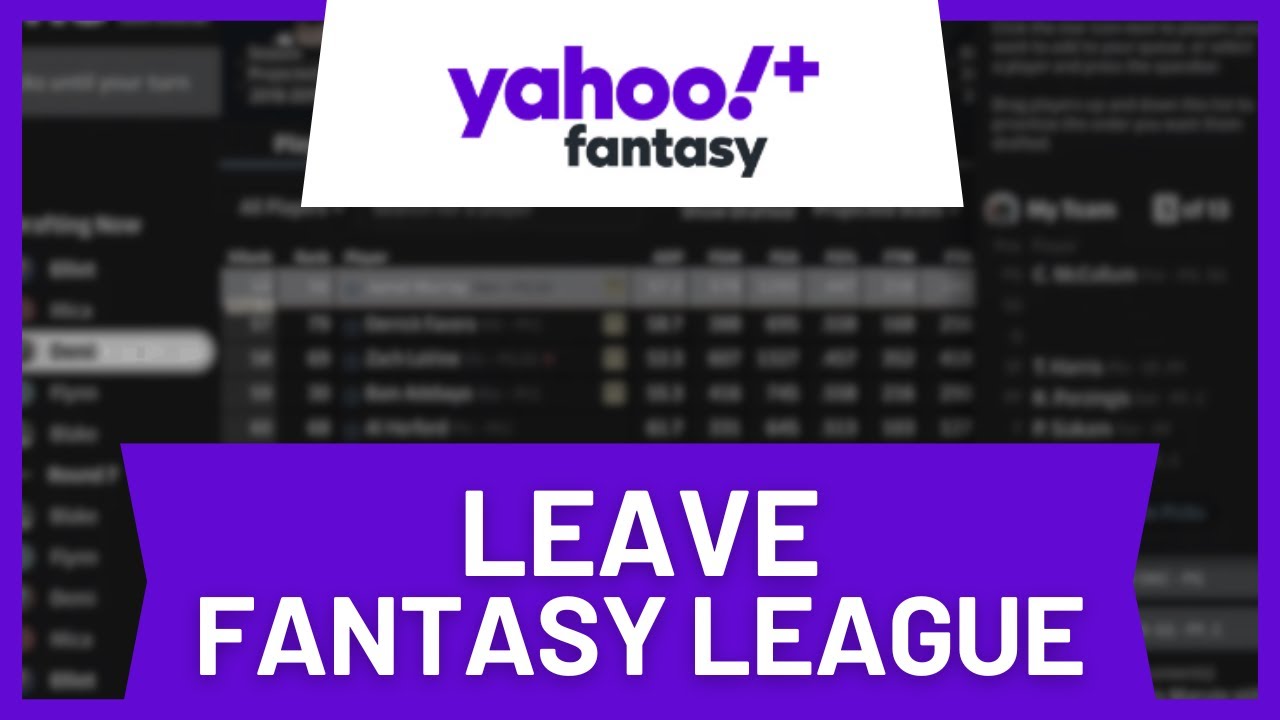 How to Leave a Fantasy League Yahoo - YouTube