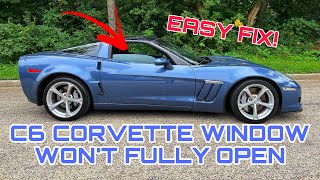 C6 Corvette Window Won’t Go Fully Down! SIMPLE FIX! by ShockerRacing Garage 4,585 views 1 year ago 9 minutes, 44 seconds