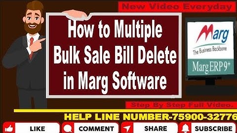 HOW TO MULTIPLE SALE BILL DELETE IN MARG SOFTWARE FULL VIDEO STEP BY STEP BULK WISE DELETE BILL.