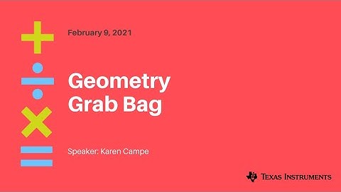 Webinar: Geometry Grab Bag