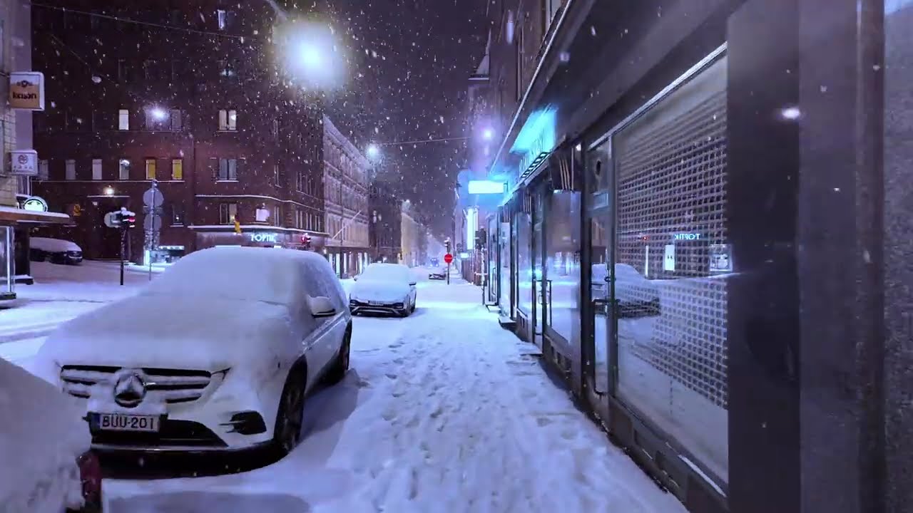 Helsinki Snow Storm Walk Show ❄️🇫🇮 Magical Winter Walking Tour for the Holidays!! 4K Cinematic