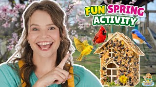 spring backyard adventure kids making bird feeder w silly