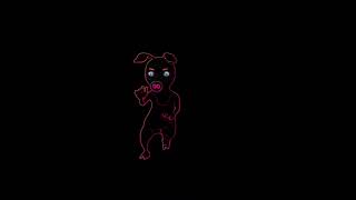 Neon pig dance -Неоновый танец свиньи-FOOTAGE