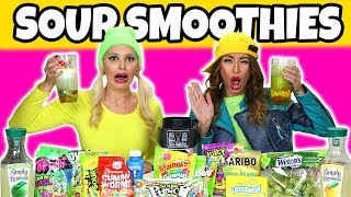 EPIC SOUR SMOOTHIE CHALLENGE. WITH REAL FOOD VS SOUR CANDY MYSTERY INGREDIENTS. (Totally TV) EPIC SOUR SMOOTHIE CHALLENGE. WITH REAL FOOD VS SOUR CANDY MYSTERY INGREDIENTS. (Totally TV)