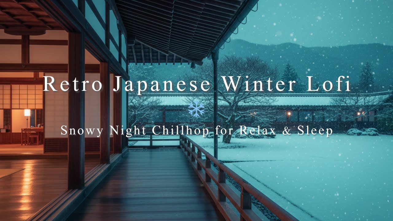 Retro Japanese Winter Lofi ❄️ Snowy Night Chillhop for Relax & Sleep