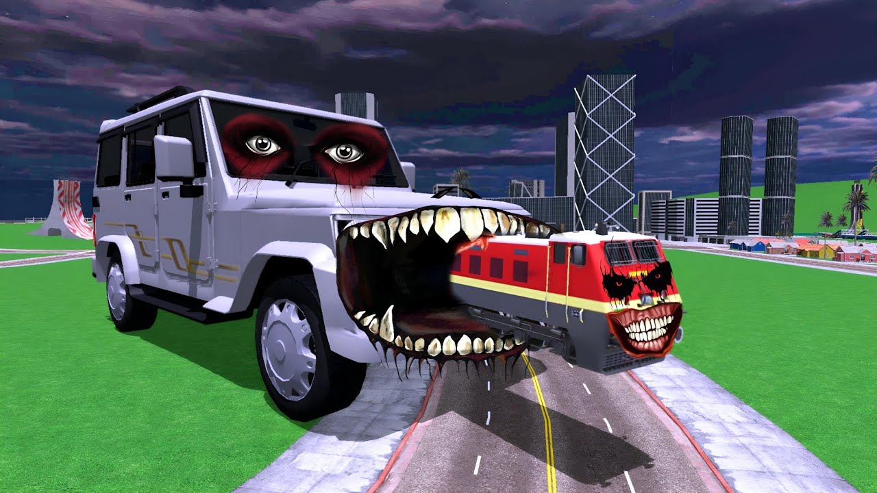 Haunted Train vs Bolero Car in Indian Bikes Driving 3d