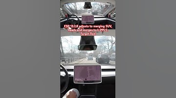 FSD 13.2.8 adjusts to merging SUV, heads and merges to I-295 S. Target Test #teslafsd #fsdbeta #fsd