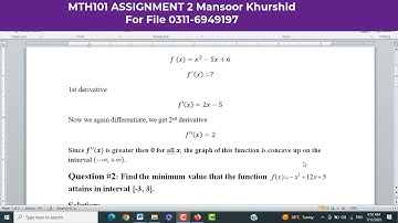 MTH101 Assignment 2 2023 Section IN charge Mansoor Khurshid by Waqar Institute