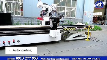 BÀN NÂNG HẠ PHÔI - NẠP LÙA PHÔI TỰ ĐỘNG CỦA MÁY CNC ROUTER | MÁY CHẾ BIẾN GỖ TIẾN PHÚ SÀI GÒN