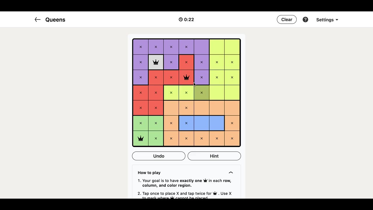 LinkedIn Queens Answer Today - Puzzle #629 | 19 January 2026
