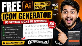 FREE Adobe Illustrator AI Icon Generator Script | Create 50 Vector Icons in Seconds | No Manual Work FREE Adobe Illustrator AI Icon Generator Script | Create 50 Vector Icons in Seconds | No Manual Work