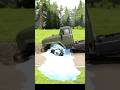 Truck Almost Stuck in Giant Deep Broken Road! #shorts #ytshorts #snowrunner #mudrunner #jcb #truck