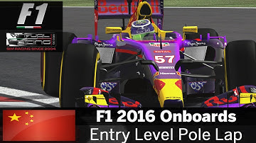 F1 2016 Entry Level - R3 China, Shanghai - Onboard Lap/Pole Lap - rFactor 2