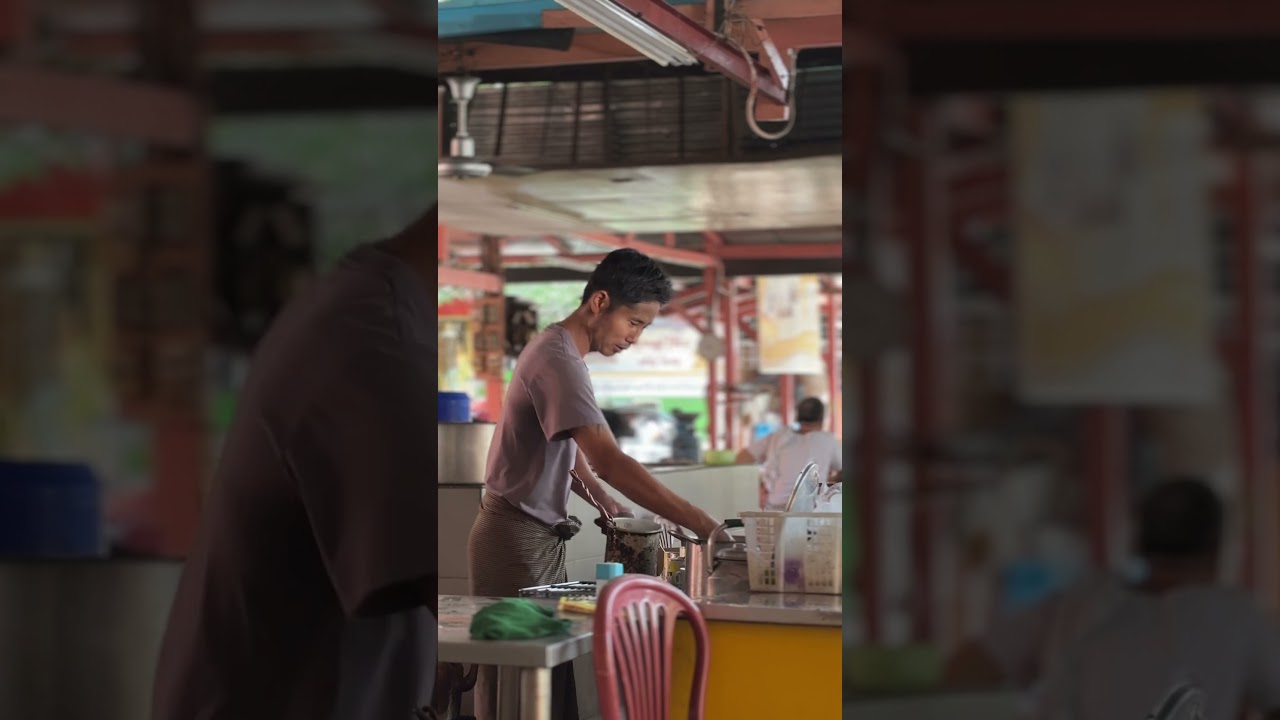 Tea Shop Glimpse at Yangon, Myanmar . 