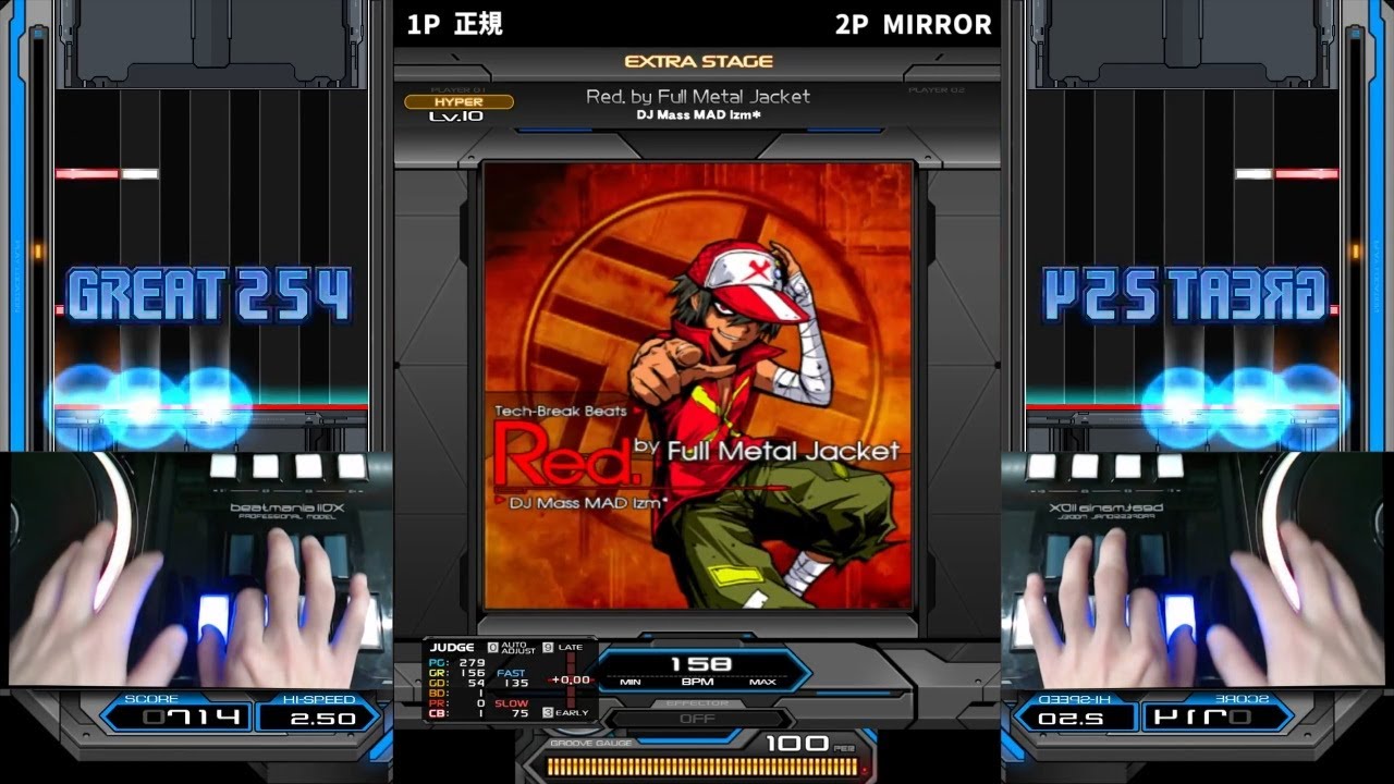 ☆10 手元動画】Red. by Full Metal Jacket (HYPER)【beatmania IIDX