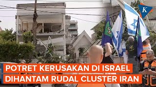 Penampakan Bangunan Rusak di Ramat Gan Israel Dihantam Rudal Cluster Iran