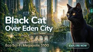 “Black Cat Over Eden City  Eco Sci Fi Megapolis 3100” screenshot 1