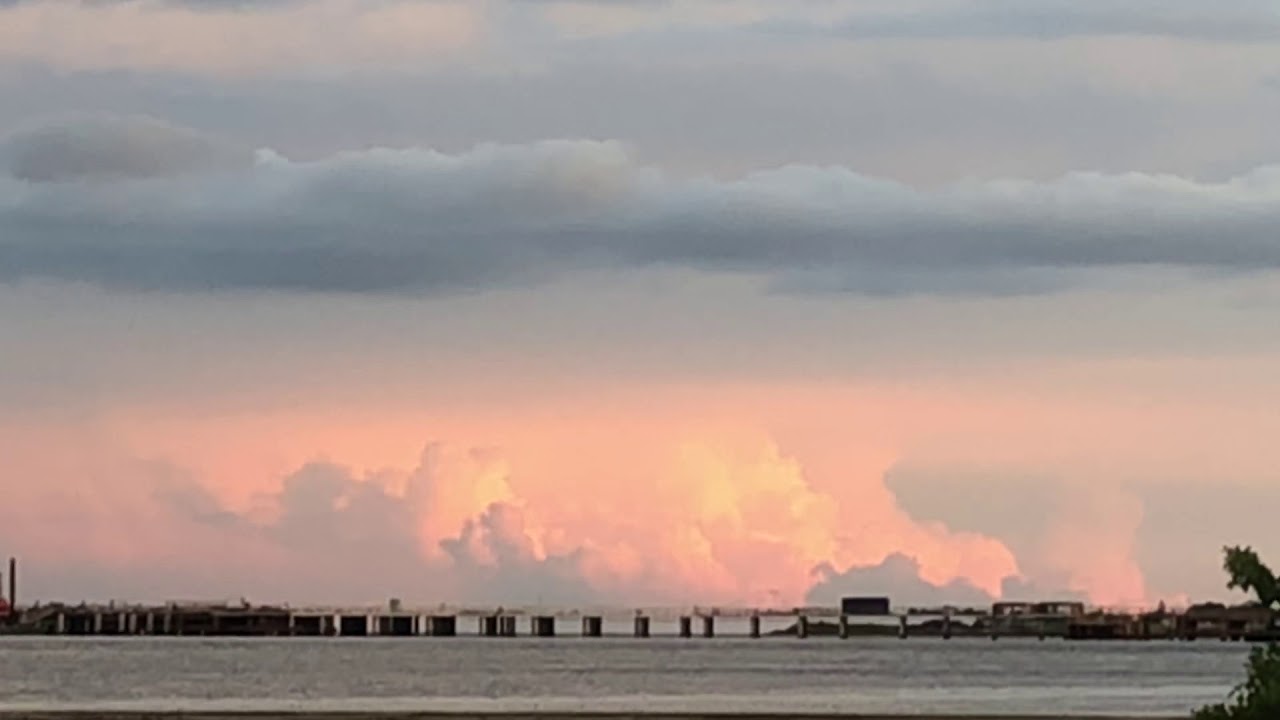 Thunderstorm Lightning Storm Clouds Over Tampa Bay North Shore Park St ...
