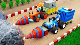 Diy tractor mini Bulldozer to making concrete road | Construction Vehicles, Road Roller #5