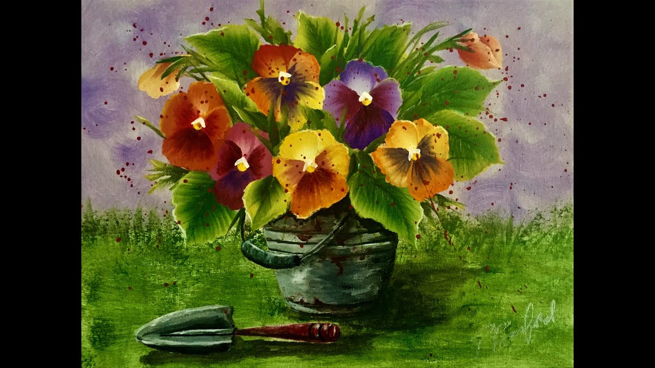Painting Pansies One stroke technique YouTube