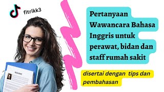 Pertanyaan Interview Bahasa Inggris Perawat, Bidan dan Staff Rumah Sakit