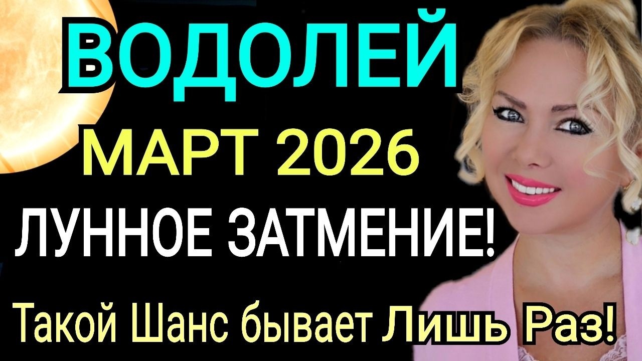 ВОДОЛЕЙ -ГОРОСКОП НА МАРТ 2026 года🔴ЛУННОЕ ЗАТМЕНИЕ Новая Судьба/РЕТРО МЕРКУРИЙ!Астролог OLGA STELLA