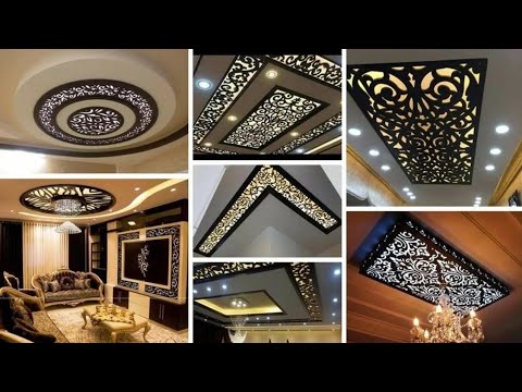 ديكورات خشبية اسقف وجدران للمنازل المودرن تصاميم خشب مفرغ ليزر  نقوشات جميلة مع الجبس ٢٠٢١
