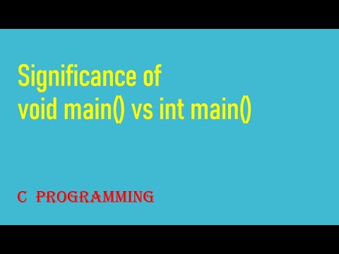 L01 - Significance of void main vs int main || C Programming - YouTube