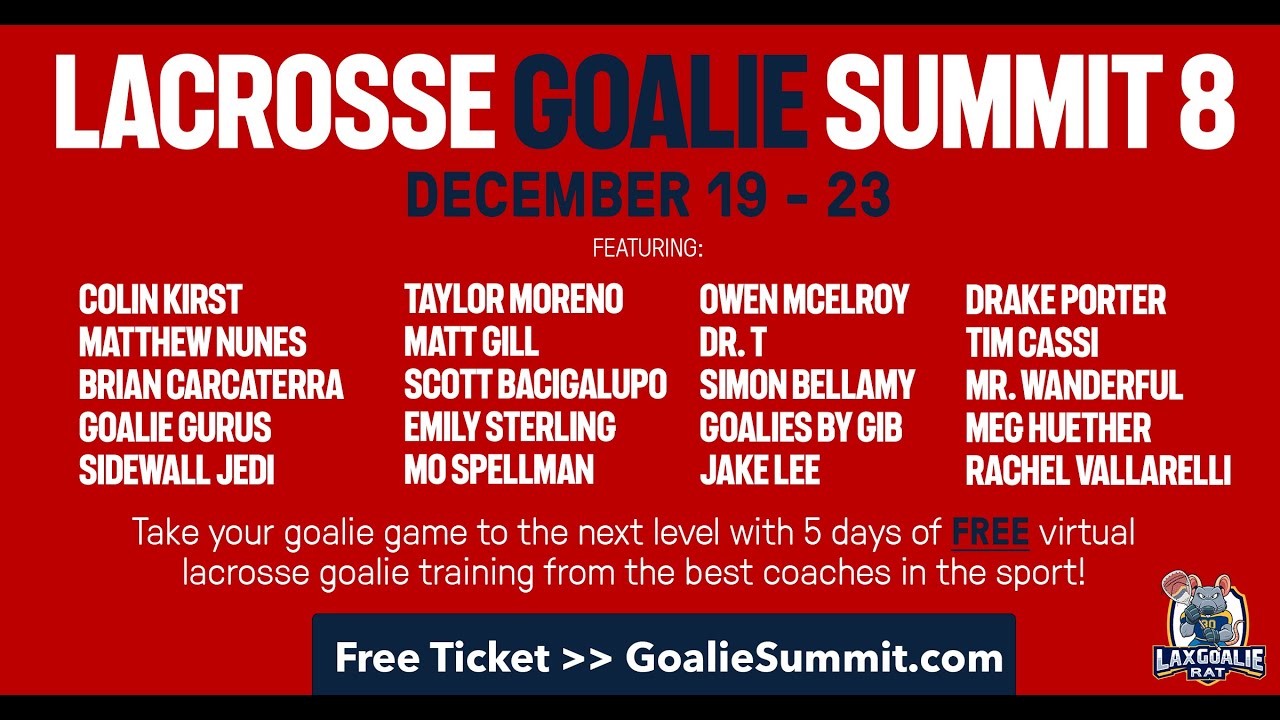 Lacrosse Goalie Summit 8 Kickoff Call 5 Day lacrosse goalie training