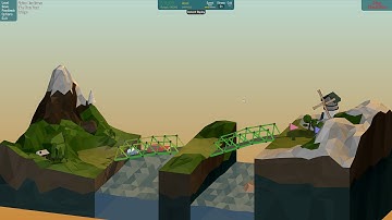 Poly Bridge Walkthrough - Alpine Meadows - 16m Two Part Bridge