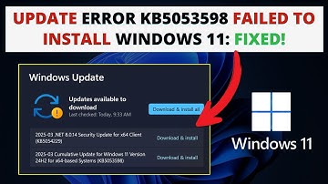 Fix Update Error KB5053598 Failed to Install in Windows 11