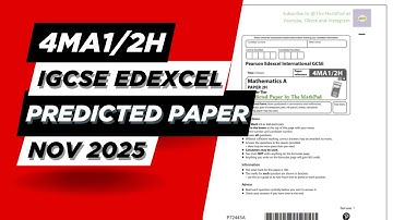 Predicted Paper IGCSE Edexcel Maths A | Higher Paper 2 4ma1/2h | Nov 2025 | Walkthrough