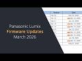 First Panasonic Lumix Firmware Updates of 2026 | S1ii / S5ii / S9 / Lab / Flow Firmware Updates