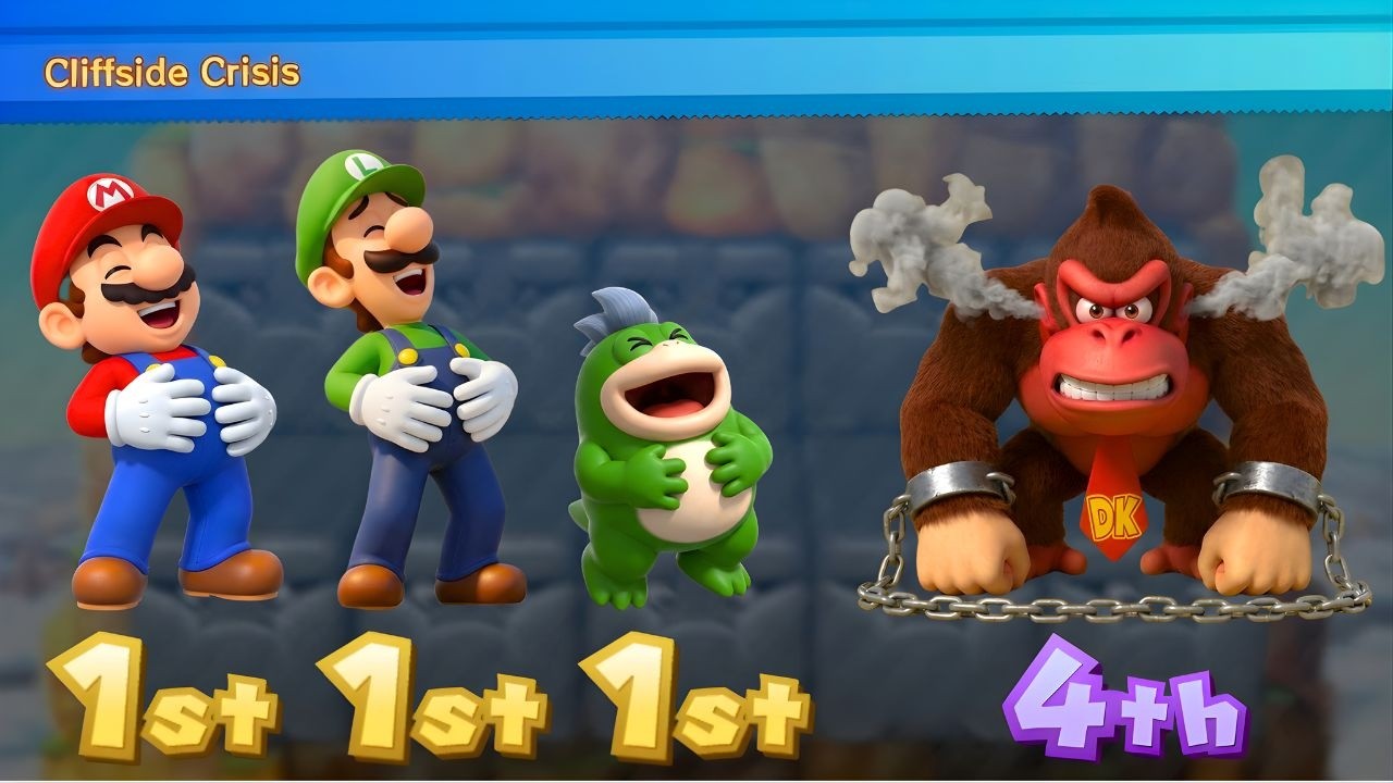 DK Gets 4th?! Mario vs Luigi vs Spike (1st x3) | Mario Party 10 Minigames