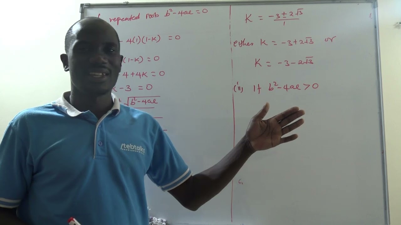 DISCRIMINAT OF QUADRATIC EQUATIONS 1 CONTINUATION