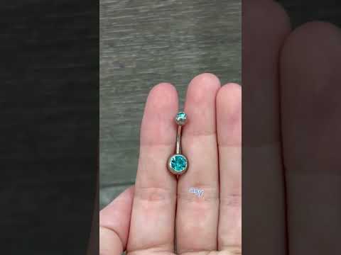 Сережка для пірсингу пупка "Діамантові сфери" навела Хірургічна ювелірна сталь з цирконами, видео 1