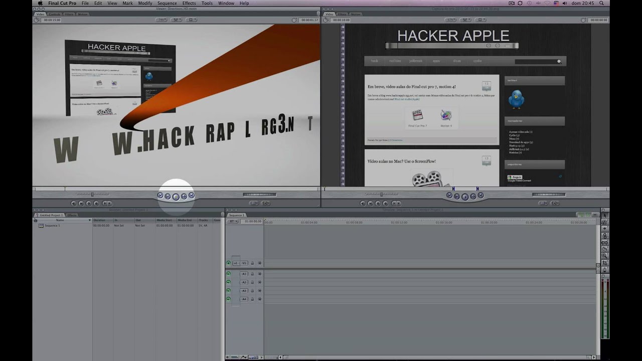 Final cut pro 7, video aula adicionando master templates! - YouTube