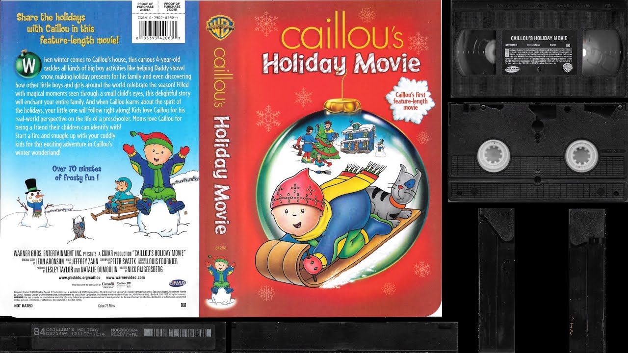 Caillou - Caillou's Holiday Movie (2003, VHS, USA) - Clamshell Version - (VHS Tape Rip)