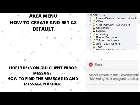How to find the error message id and number of FIORI | What is Area Menu | How to Create Area Menu