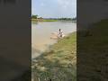 Village boys new water with push net fishing
